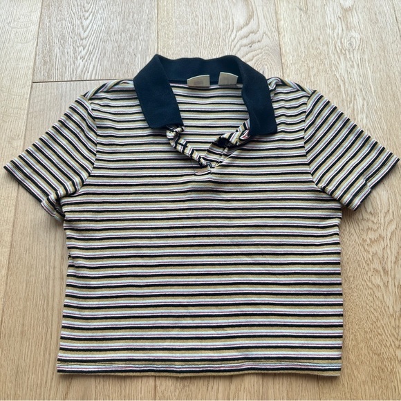 LEVI’S stripped crop short sleeve  polo tee - S - Picture 5 of 15